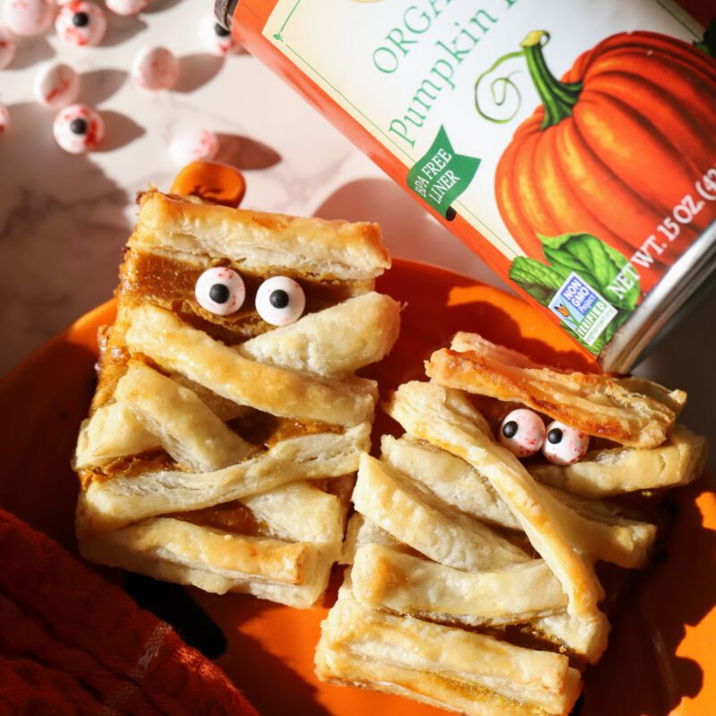 pumpkin mummy hand pies